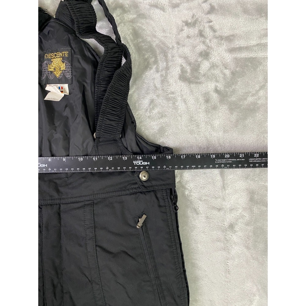 Vintage 80s Descente Ski Bib Men 34 Black Insulated Overalls Gold Alpine Retro - Picture 4 of 16